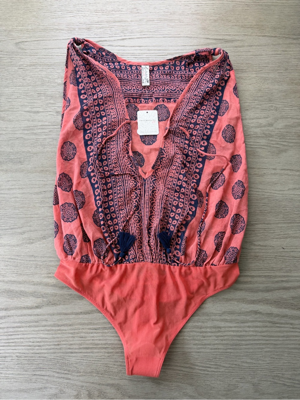 Free People Intimately Soul of the Sun Bodysuit Brick Combo Boho S NWT